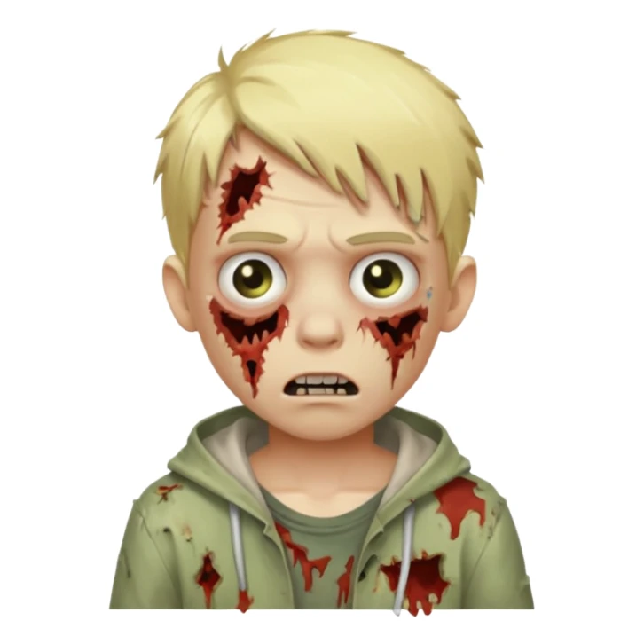 boy zombie with blonde hair sticker