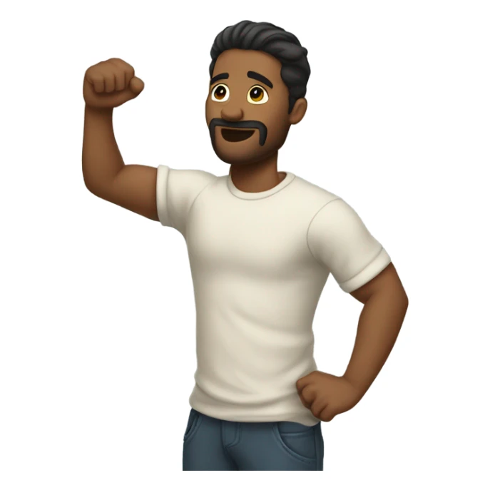 Kaylem raising his arm completely straight out with his elbow locked at a 45 degree angle sticker