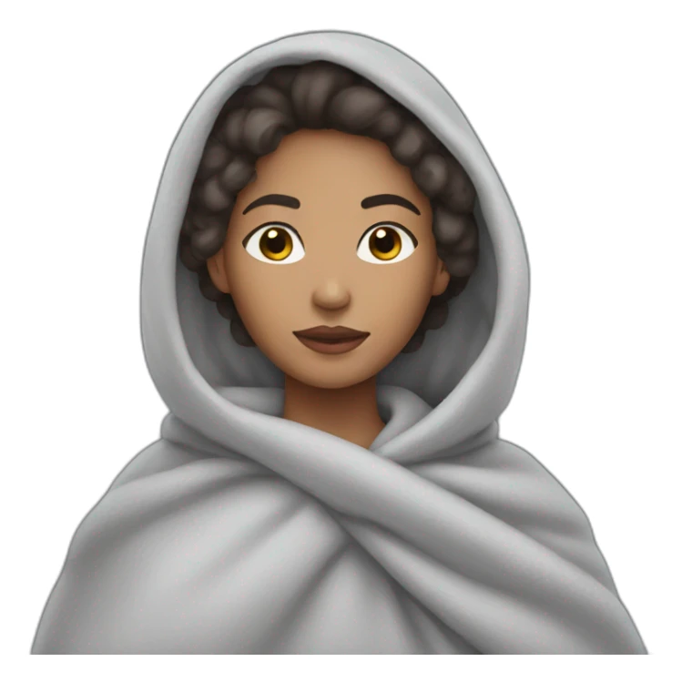 Lightskin Woman in gray blanket sticker