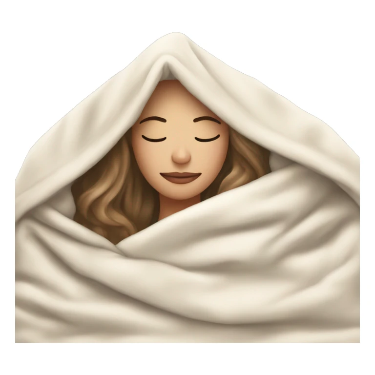 white girl inside a blanket sipping coffee eyes closed sticker
