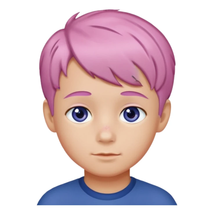 Boy Blueberry with short pink hair and hazel colored eyes sticker