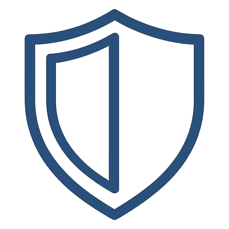 shield icon, clean and simple, modern icon style, minimal color sticker