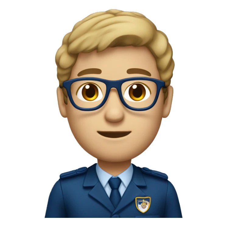 enfermera con uniforme azul navy, pelo castaño y lentes  sticker