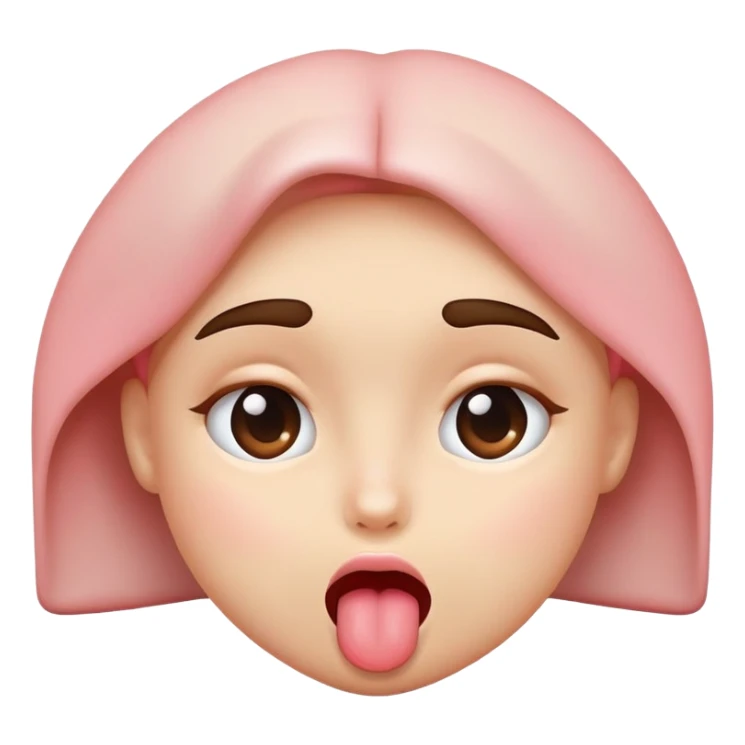 blushing face with eyes rolled up and tongue out sticker