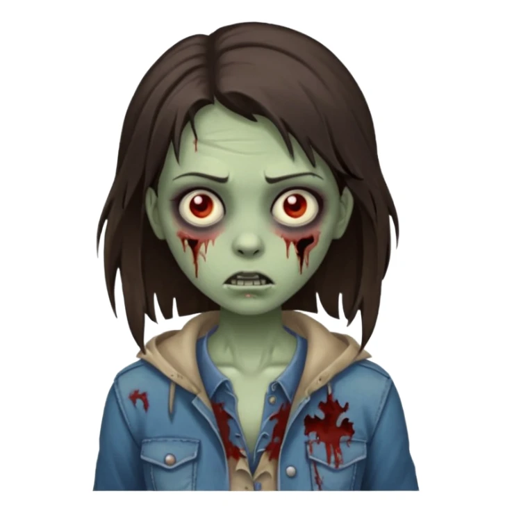brunette zombie girl sticker
