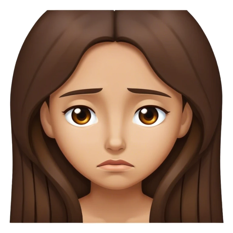 Sad tan brunette with long hair  sticker