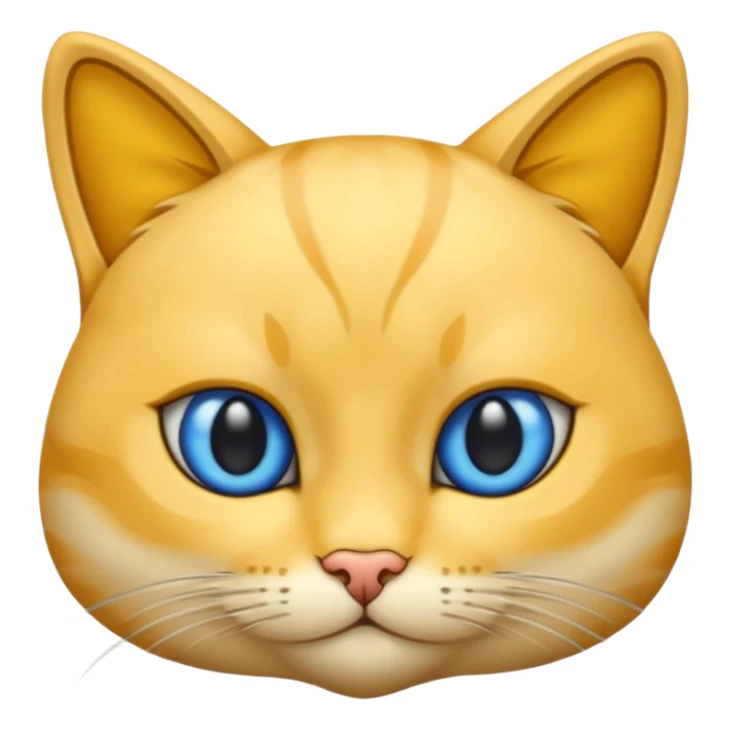 GATO AMARILLO SIN OREJAS VERDES Y OJOS AZULES sticker