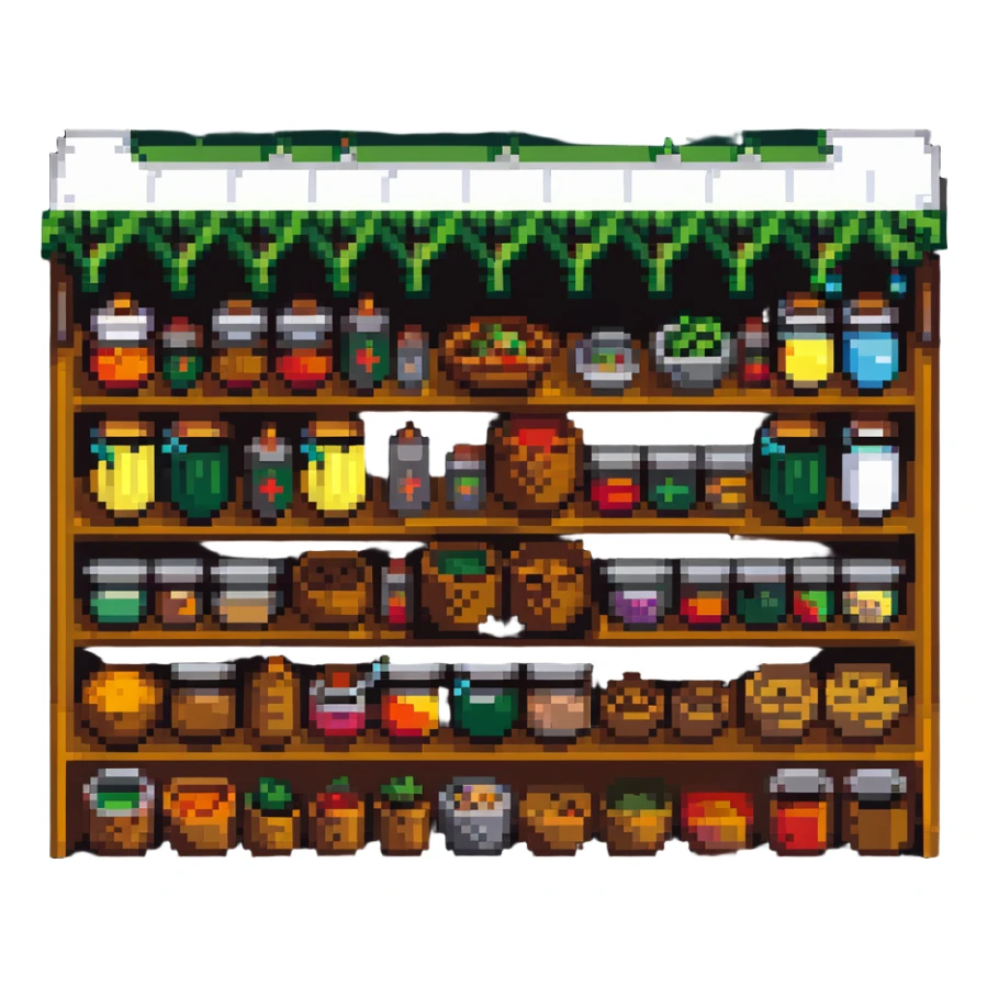 Spice market stall with colorful mounds of different spices sticker