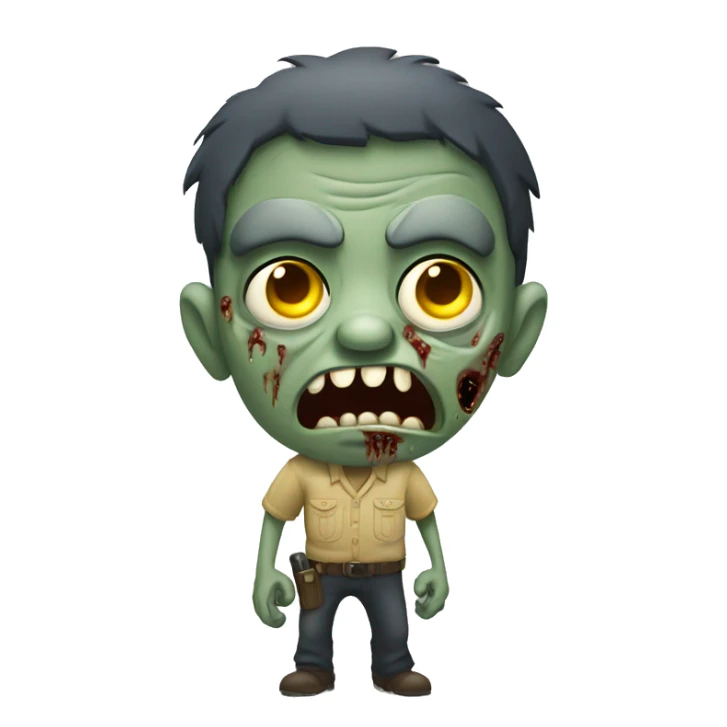 one veteran Zombie with yellow eyes growling  sticker