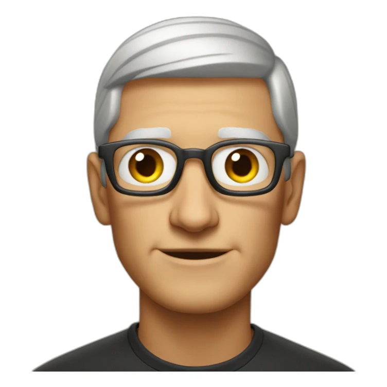 Tim cook with star emoji eyes sticker