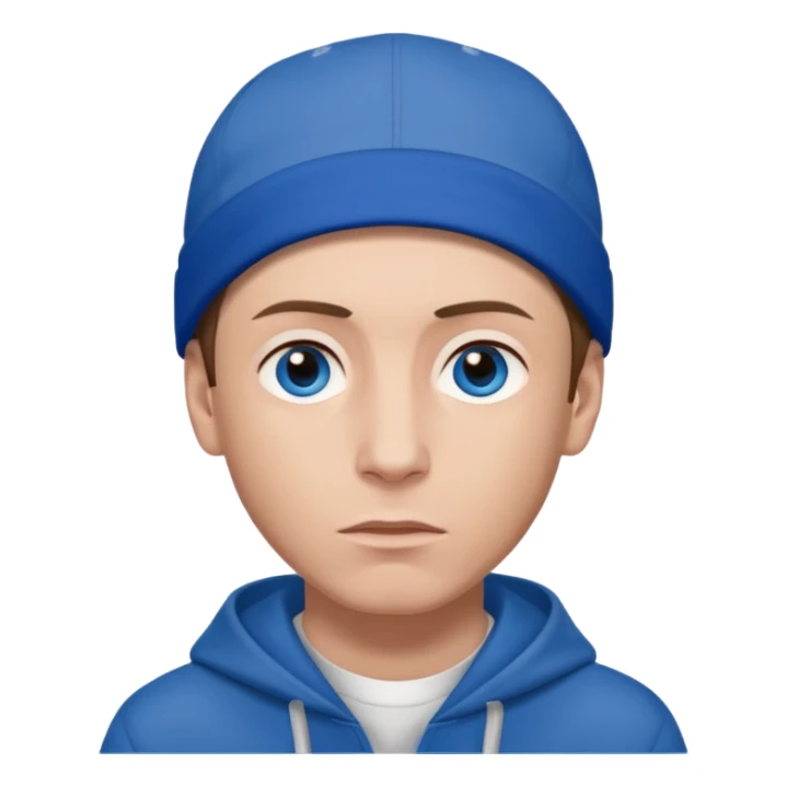 Eminem with blue eyes, brown hair sticker