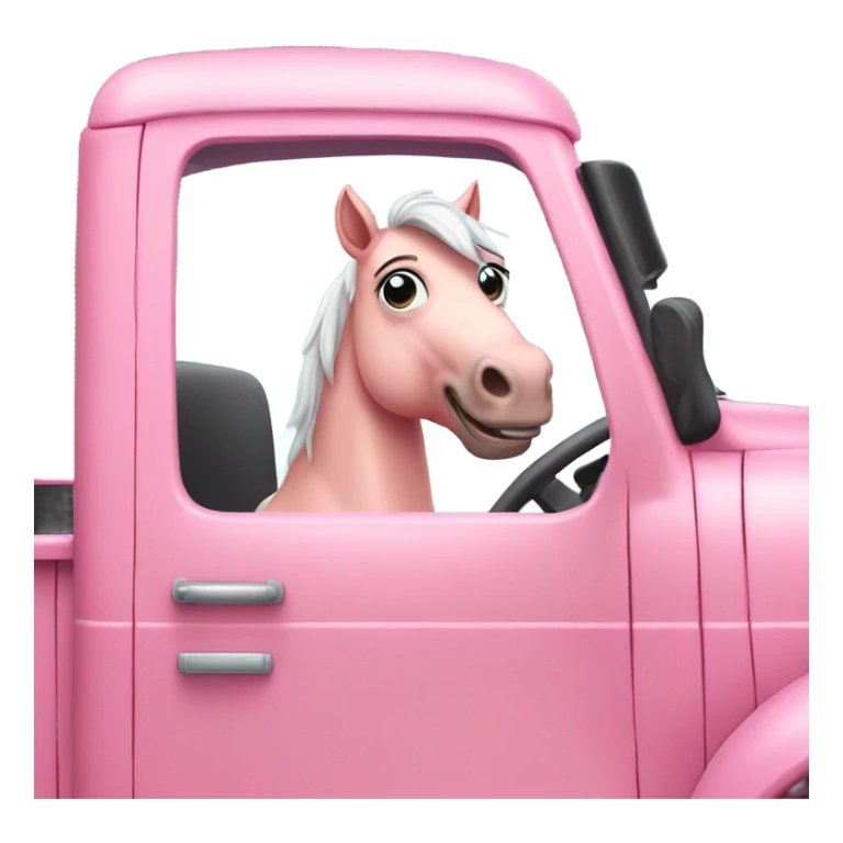 pink horse driving truck sticker