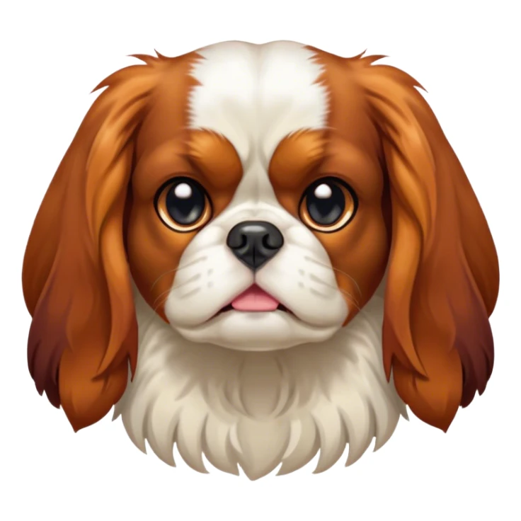 Cinematic Meme-Worthy Grumpy Tri-Colour Cavalier King Charles Spaniel Portrait Emoji, Head held high but eyes filled with dramatic disappointment, smooth tri-colour fur with striking black, white, and tan patches, deeply furrowed brow forming an unmistakable scowl, floppy ears slightly angled back in disapproval, piercing brown eyes glaring with pure exasperation, Simplified yet hilariously over-exaggerated features, highly detailed, glowing with an aura of supreme annoyance, high shine, exhausted yet judgmental, stylized with an almost regal pettiness, bright but brooding, soft glowing outline, capturing the essence of a companion that has seen it all and is thoroughly unimpressed, so meme-worthy it feels like it could instantly become the next viral sensation of grumpiness! sticker
