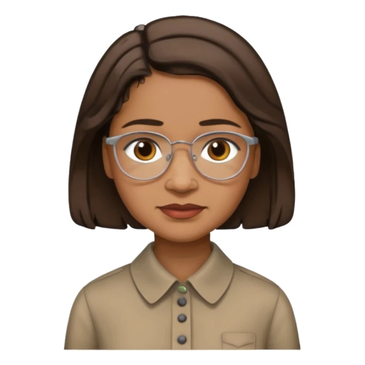 Rosa Parks with dark brown hair sticker
