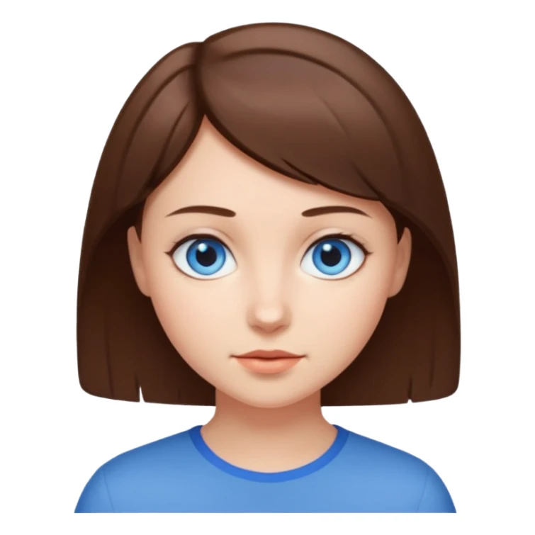 Chica de pelo corto color café y con los ojos azules sticker