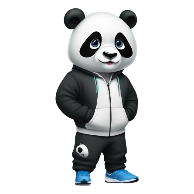 Panda doing the Griddy with a Nike tech fleece hoodie and trousers  sticker