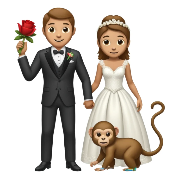 Full body man  marrying a monkey sticker