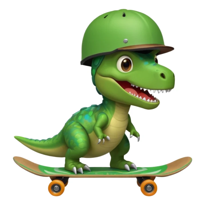 dinosaor with skateboard helmet sticker