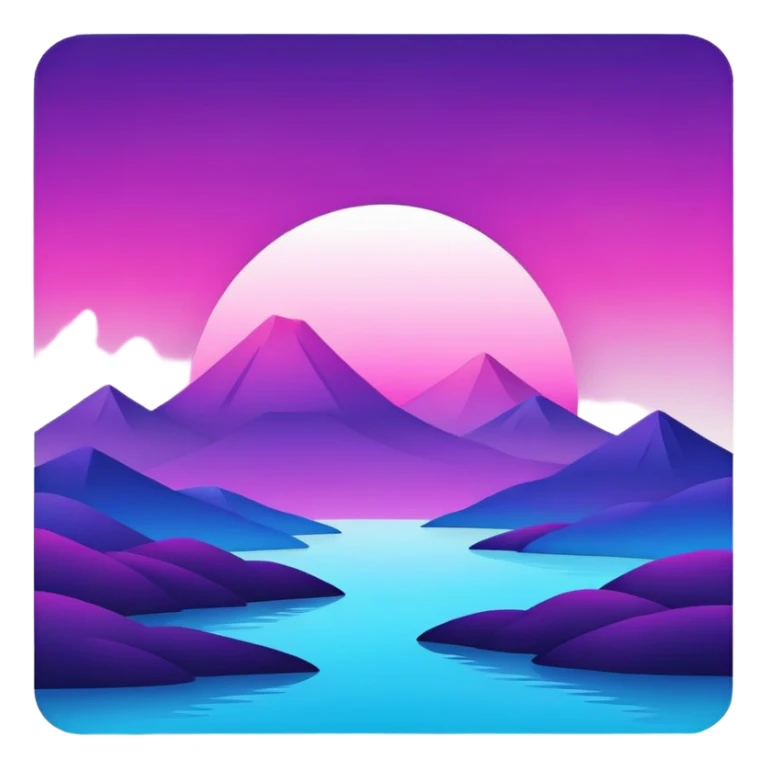 Royal Purple-Magenta-Violet-Indigo-Pink-Blue-Cyan-gradient Aesthetic Scenery Deco sticker