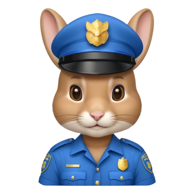 Rabbit police, blue uniform including helmet of uniform sticker