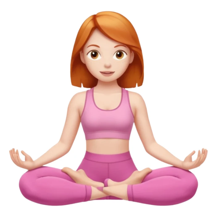Ginger girl in pink pilates habits  sticker