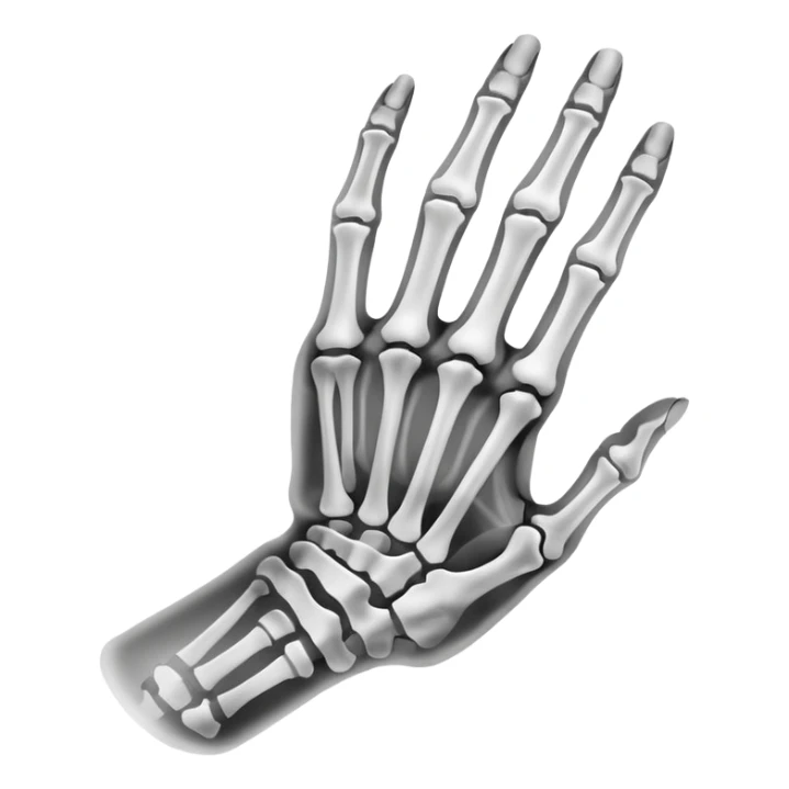 x-ray radiograph of a hand sticker