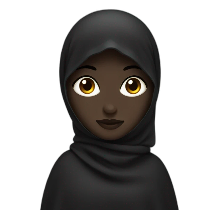 A girl wearing a black Islamic niqab sticker