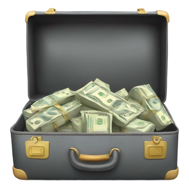 suitcase full of cash front view sticker