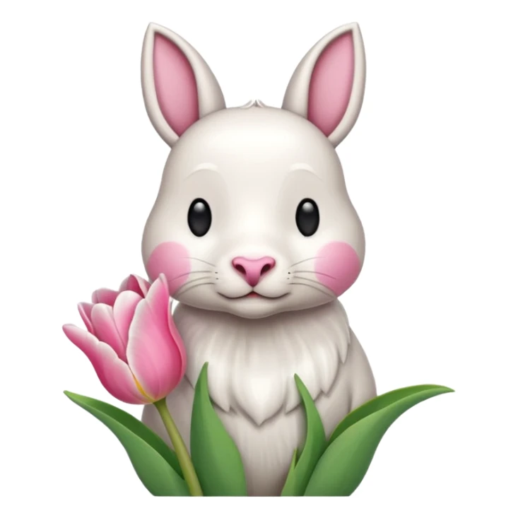 Un 🐑 lindo teniendo un tulipán rosa sticker