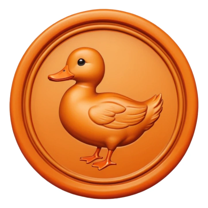 Wax Seal with orange duck that says “approval” sticker
