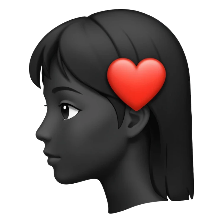 profile silhouette with a heart next to it sticker