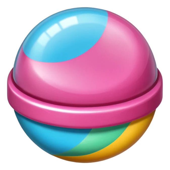un bonbon rond dans un emballage sticker