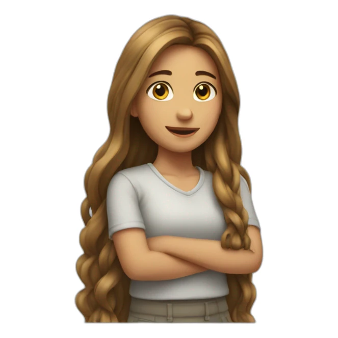 long hair girl bracelet motion sticker