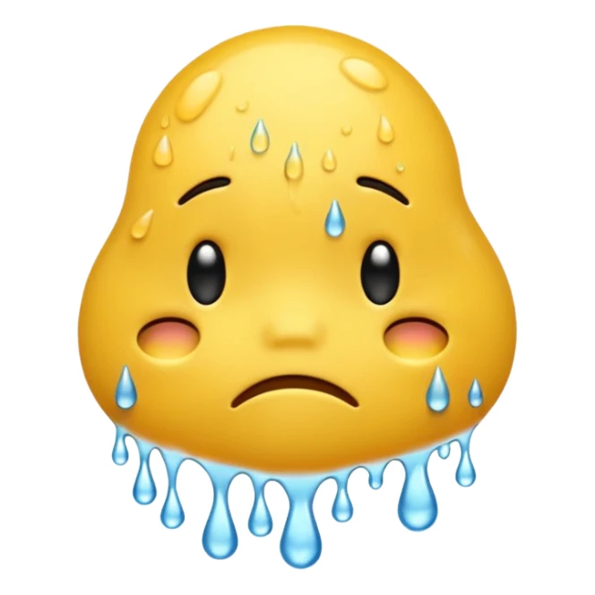 embarrased yellow emoji sqeezing eyes shut with sweat coming down the face sticker