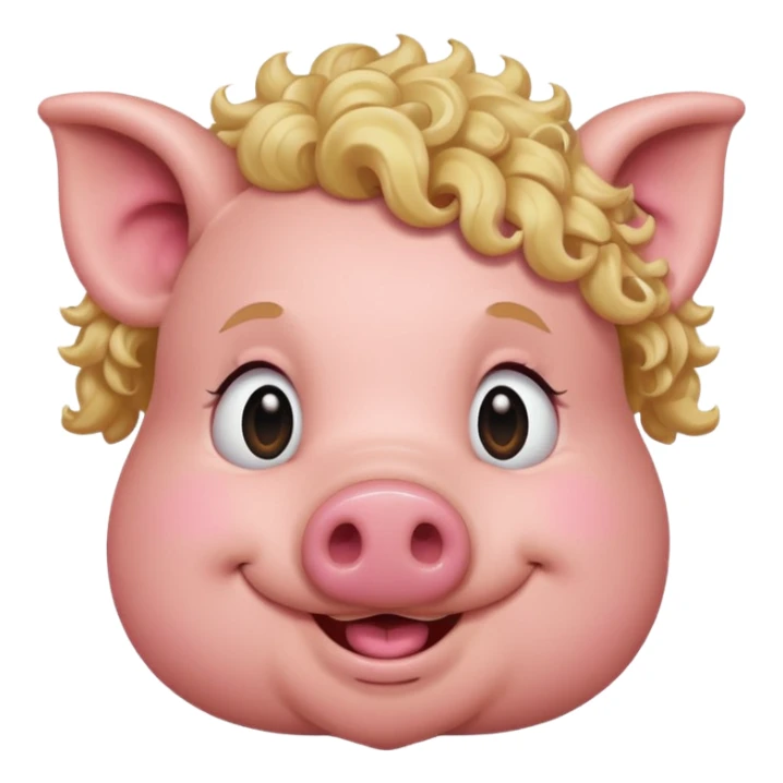 pig with blonde hair sticker
