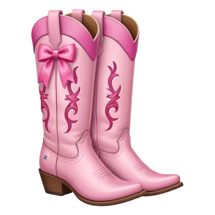 Cute cowgirl boots with pink ribbon sticker