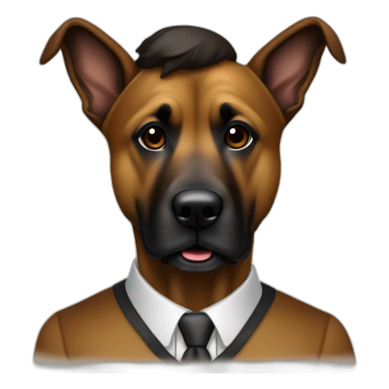 Perro mezcla de malinois y pastor aleman marrón oscuro sticker