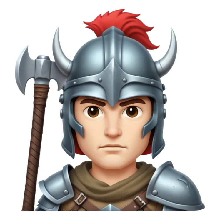 retro 80s fantasy warrior with helmet and battle axe sticker