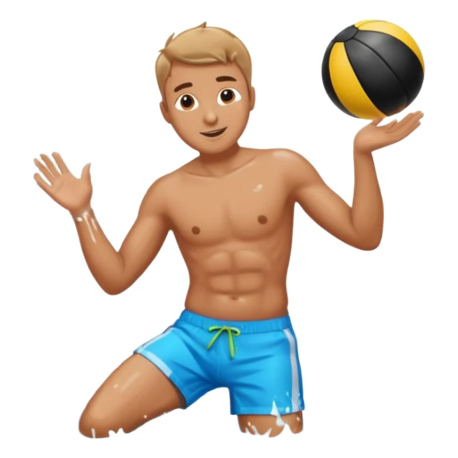 water sports man with water sticker