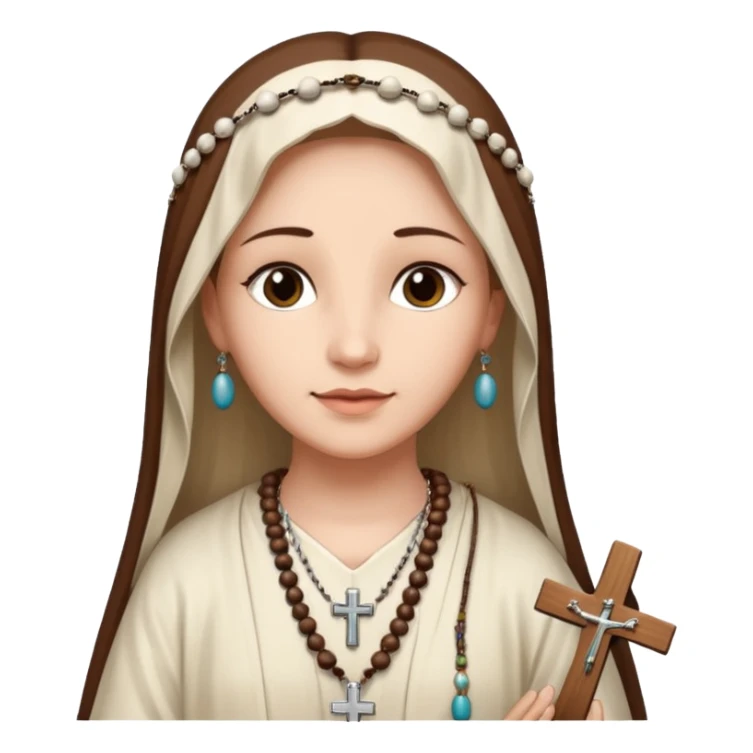 María y rosario católico sticker