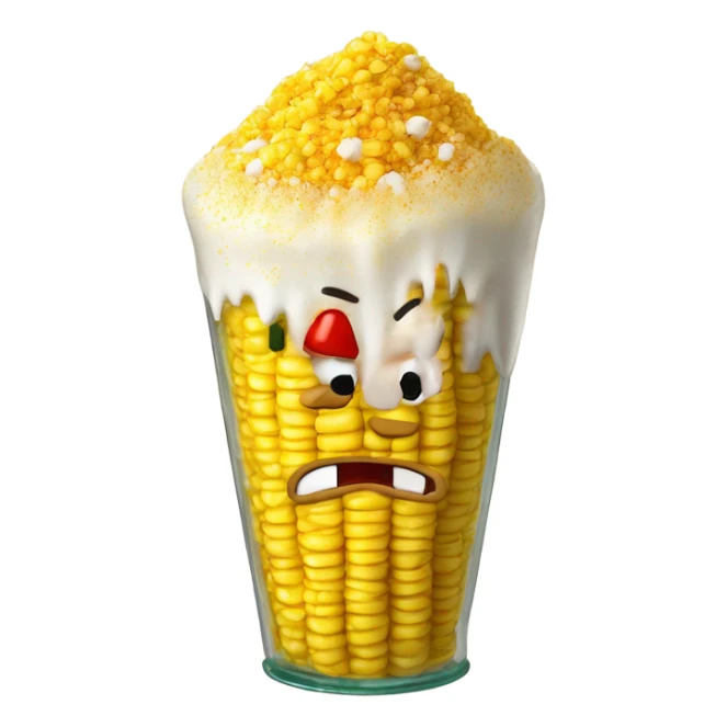 Elote en vaso con mayonesa and sprinkle chili powder  sticker