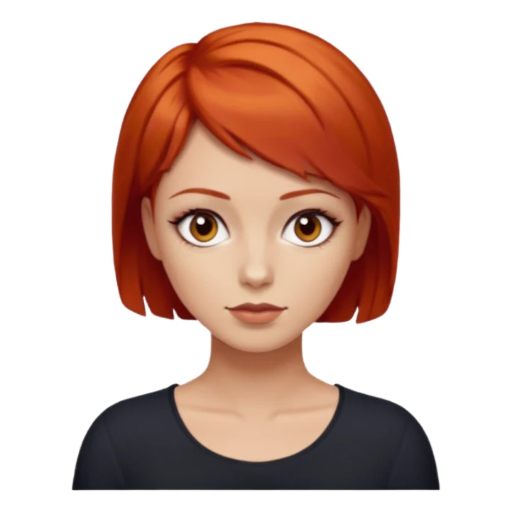 women with very short red hair and dark eyes sticker