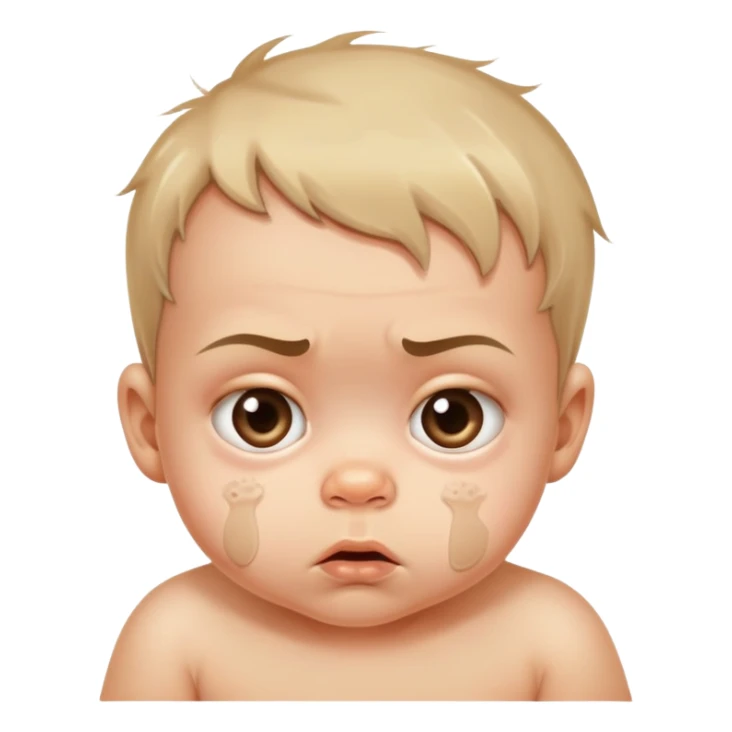 suspicious dirty baby with messy face and side-eye expression sticker