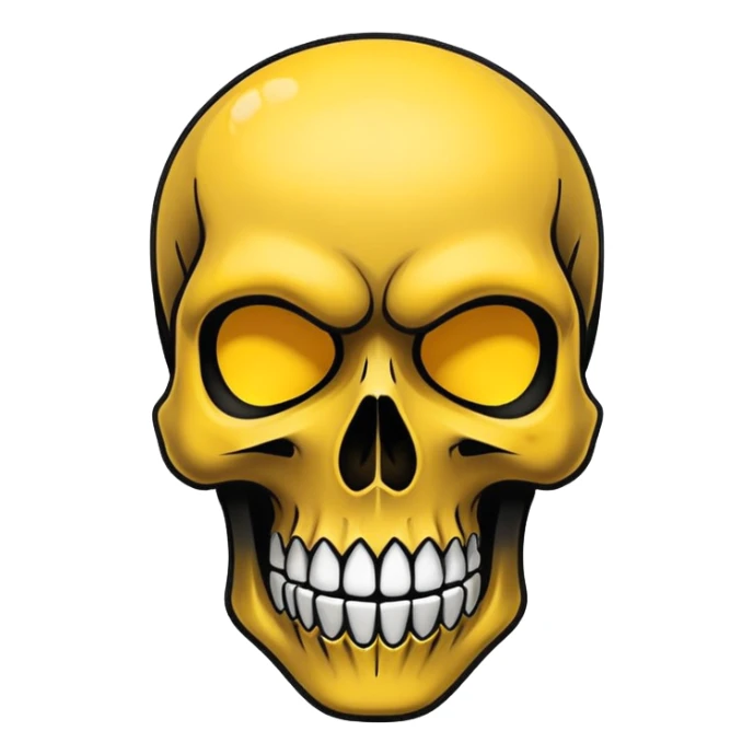 smooth black skull with graffiti brand logos, front view sticker