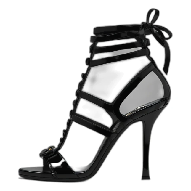 YSL TRIBUTE heel SANDAL black PATENT LEATHER sticker