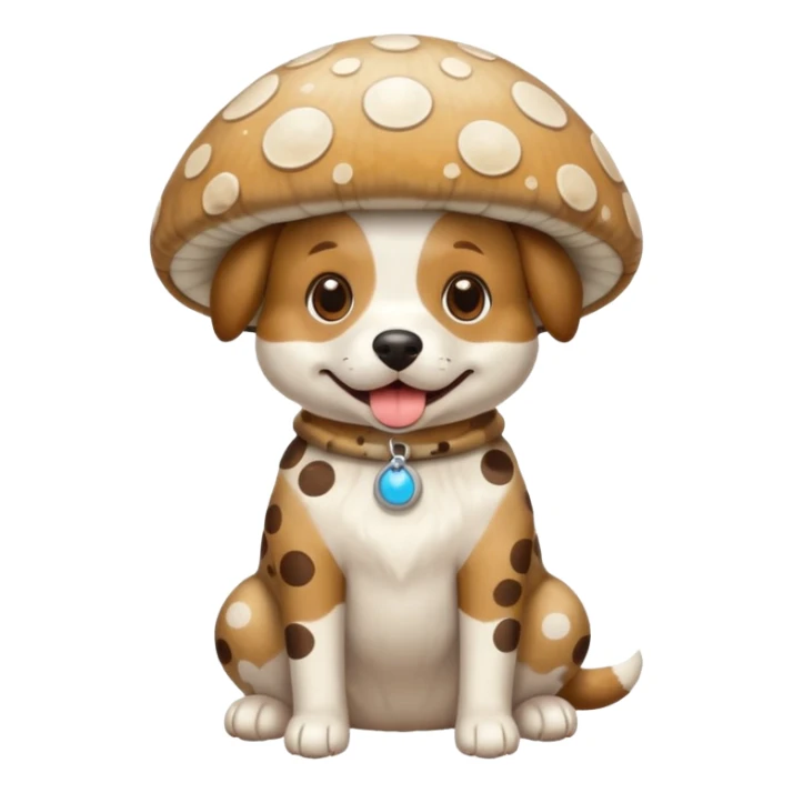 Dog in light mushroom costume sticker