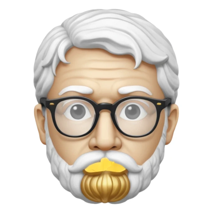 white marble greek statue head with glassess sticker