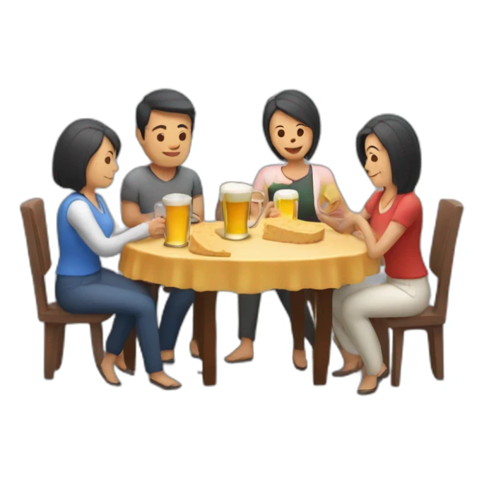 Reunión de mamás con queso y birra sticker