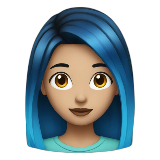 Girl with black amd blue hair sticker