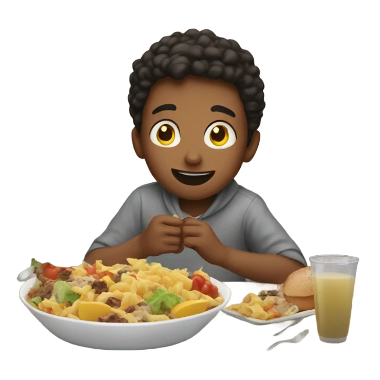 boys enjoying food indoors sticker